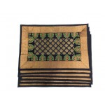 Indian Silk Table Runner with 6 Placemats & 6 Coaster in Black Color Size 16x62